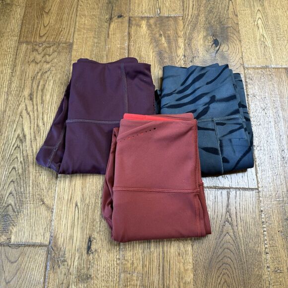 Athleta Pants - Lot of 3 Athleta Legging Bundle 7/8 Tight Womens Size XXS Burgundy, Orange